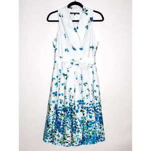 Jones Wear Sleeveless Floral Bow Detail Stretch Cotton Midi Dress